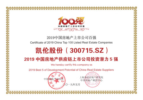 2019年中国房地产企业100强