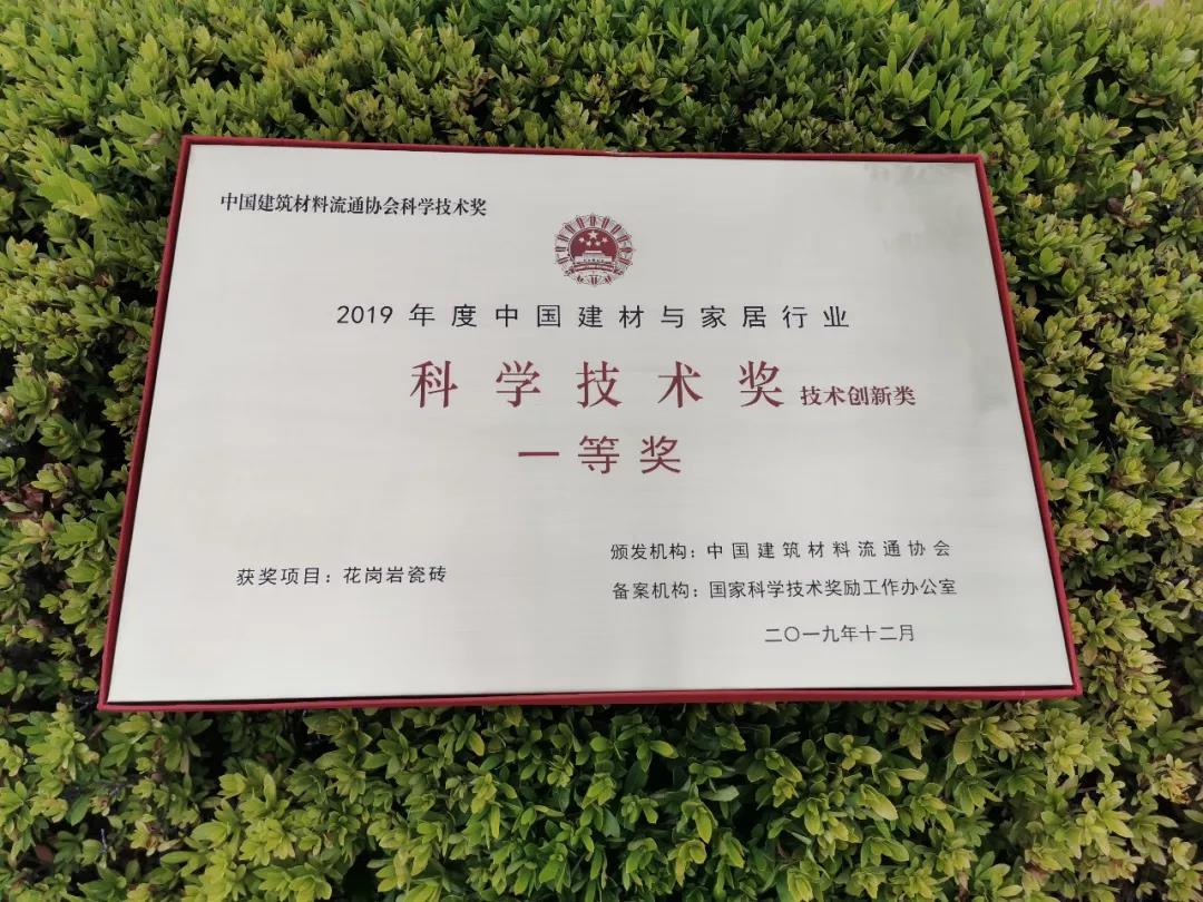 中国建材与家居行业科学技术奖一等奖