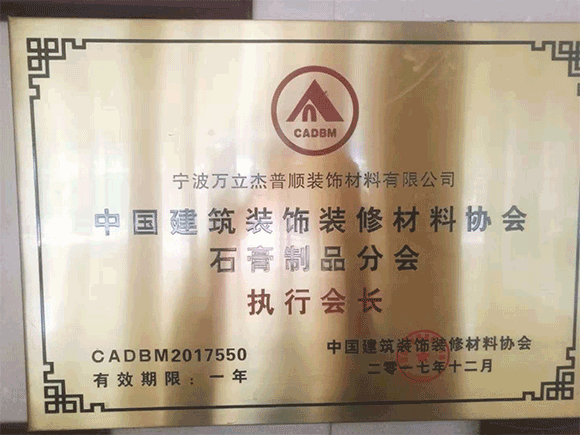2017年中国建筑装饰装修材料协会石膏制品分会执行会长
